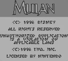 Image n° 1 - screenshots  : Disney's Mulan